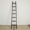 6' Freestanding Library Ladder with Leather Steps 